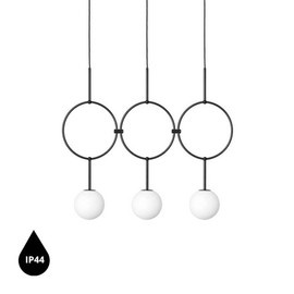 Ummo :: Isuulla C dreifache Deckenleuchte, schwarz, Höhe 41 cm, IP44