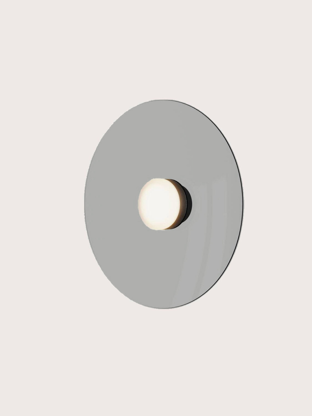 Aromas :: Betty wall lamp / sconce, diameter 40 cm, gray glass / black metal