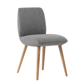 Mobitec :: Mood 100 upholstered chair, gray, width 45 cm, wooden legs