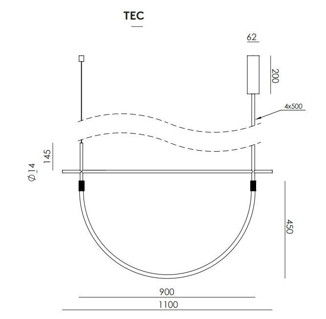 Aromas :: Cram single pendant lamp, width 110 cm, black and white