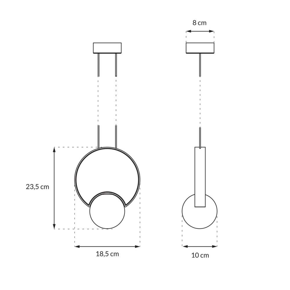 Kaspa :: Lampa wisząca Legra okrągła wys. 23,5 cm kremowa IP44