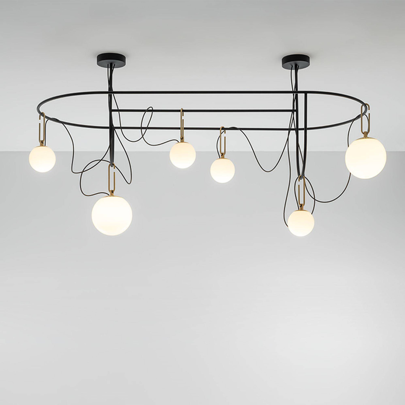 Artemide :: Lampa wisząca Nh czarno-złota szer. 169 cm