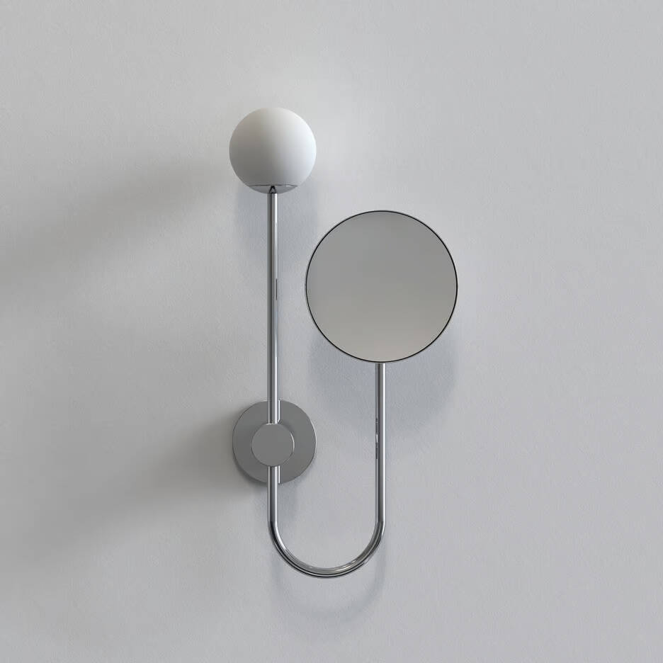 Astro :: Wall lamp / sconce with mirror Orb chrome height 43.4 cm
