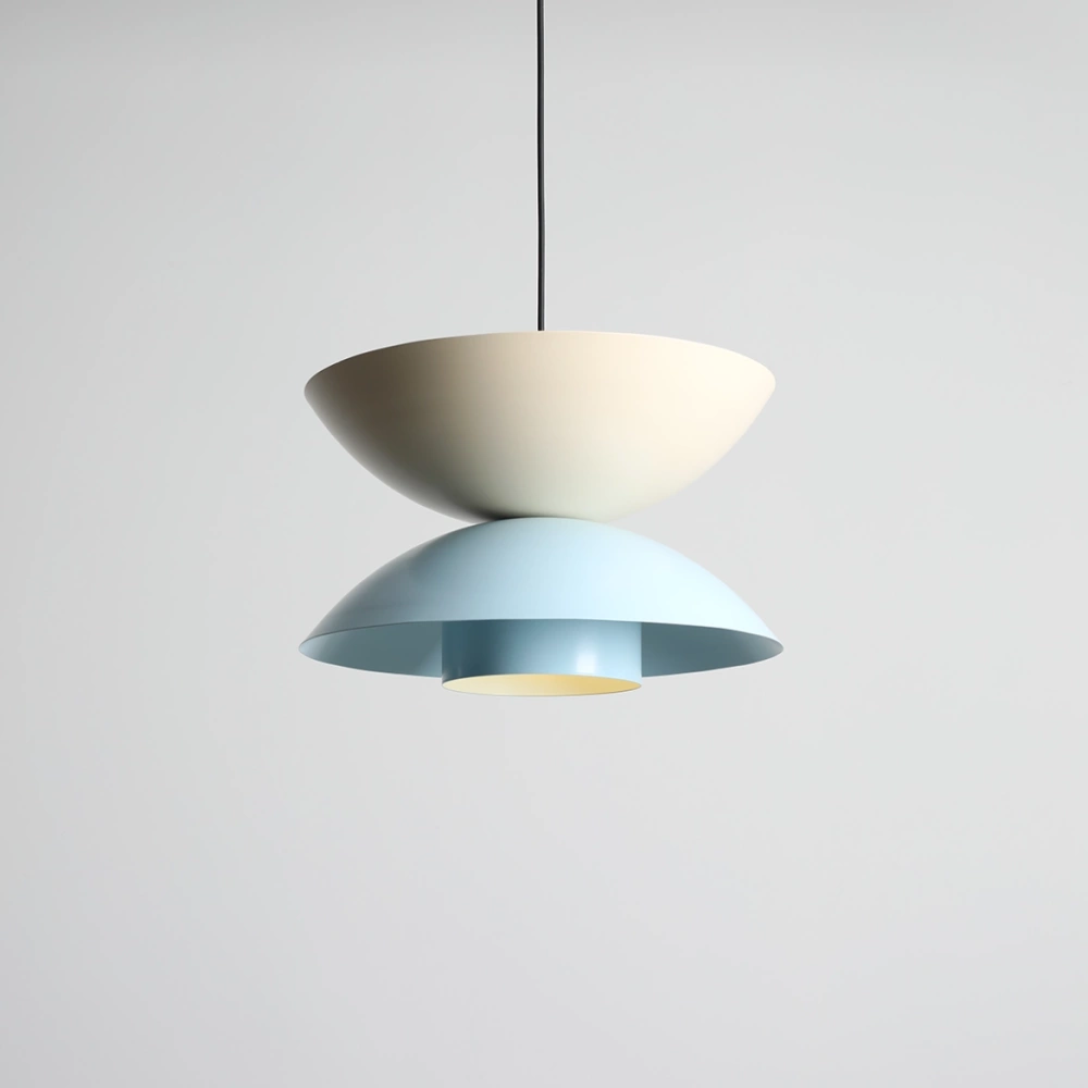 Artera :: Minimalistische OTTI Creme/Babyblau/Babyblau Tischlampe (ø37cm)