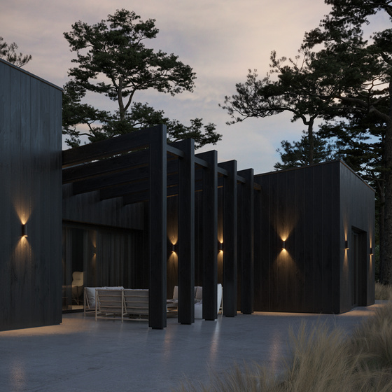 AQForm :: VIP round up&down LED wall lamp 230V exterior M927 64° Phase-Control black