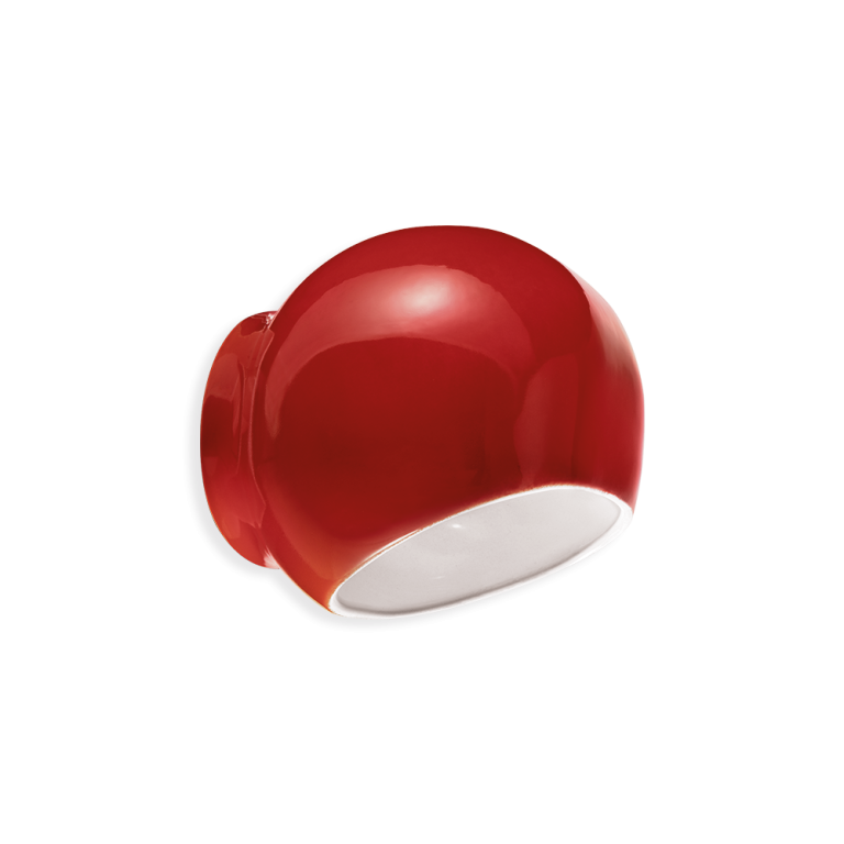 Ferroluce :: Ayrton red wall lamp/sconce, height 19 cm