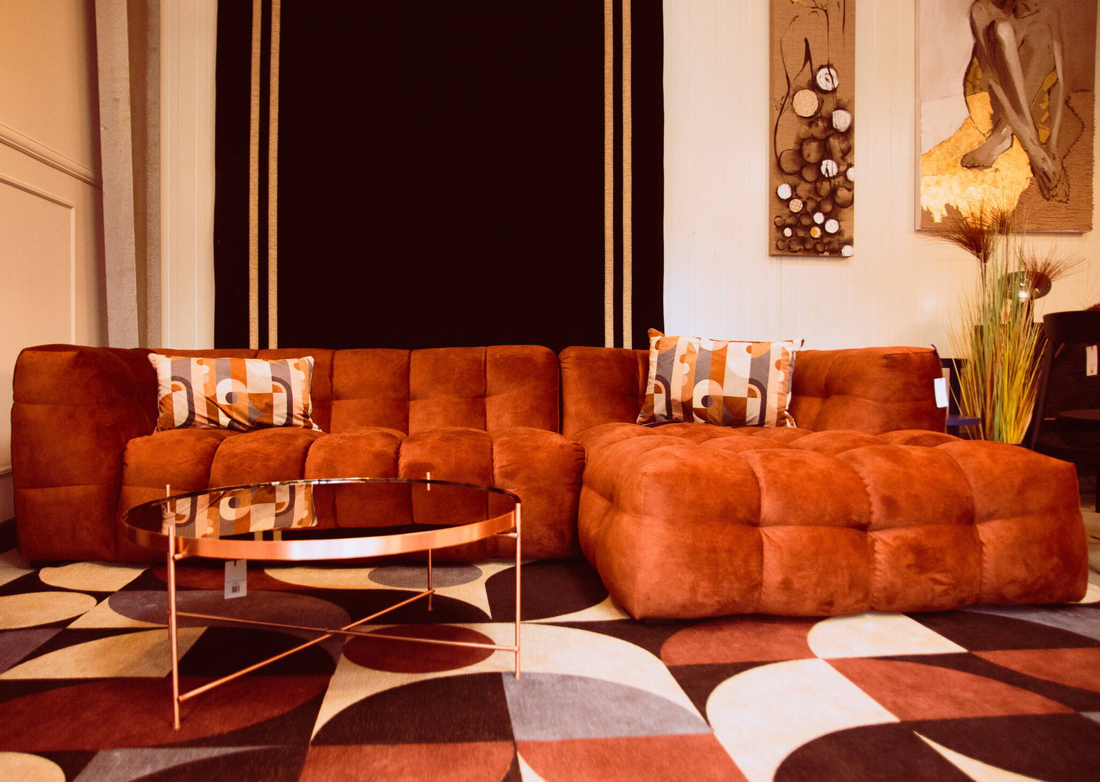 Nordic Line :: Ecksofa / Ecksofa rechts gepolstert Michelle Ziegel Breite 292 cm