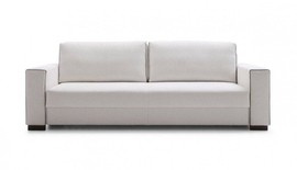 Z ekspozycji - Aris Concept :: Sofa z funkcją spania Time 3,5-osobowa szer. 243 cm zgaszona biel / czarna lamówka