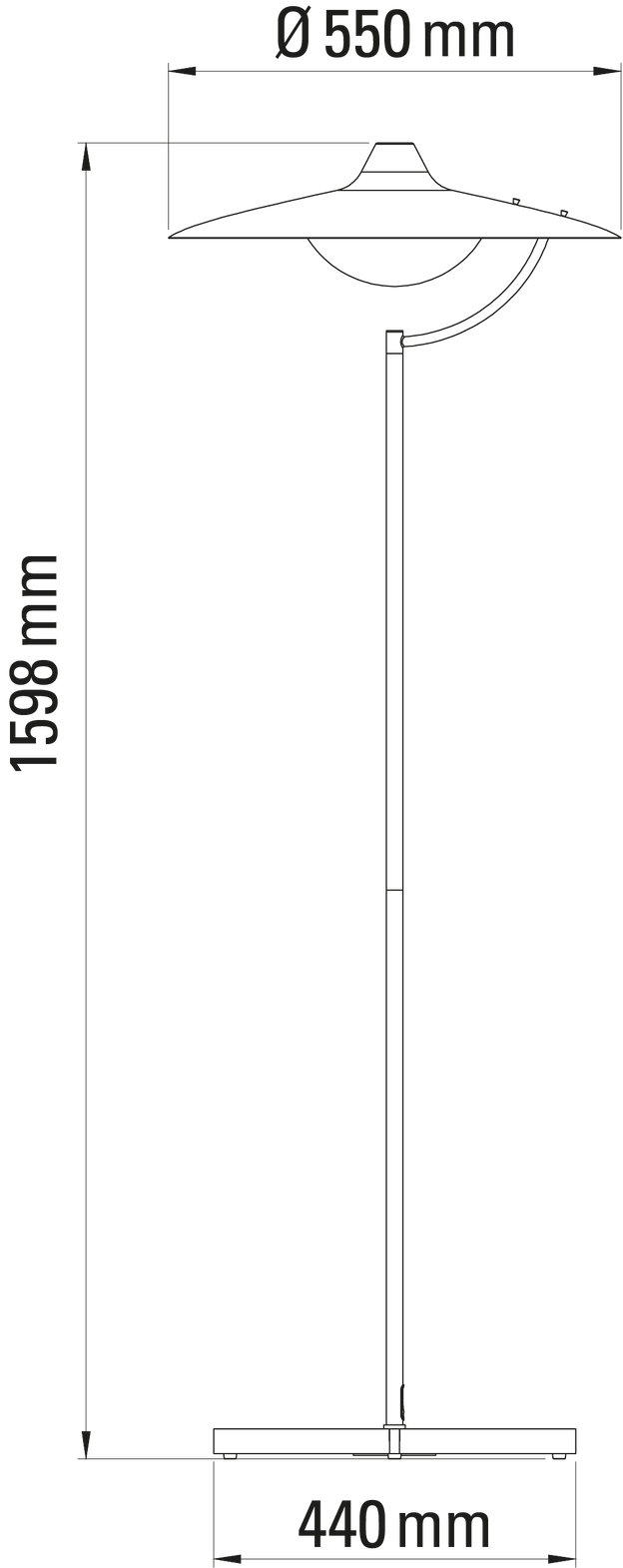 DCW:: Biny Stehleuchte schwarz, Höhe 159,8 cm
