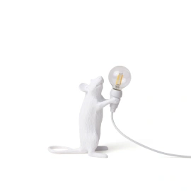 Seletti :: Lampa stołowa Mouse Step USB dekoracyjna wys. 1,5 cm biała