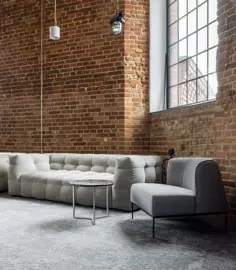 Nordic Line :: Sofa Michelle 3-person light grey 236x68x105 cm