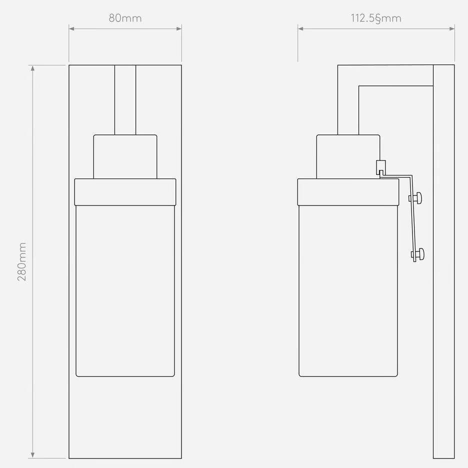 Astro :: Lago 280 wall lamp / sconce, matt nickel, height 28 cm