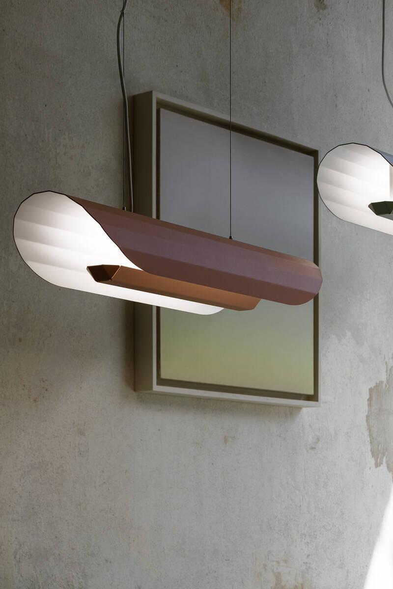 Kaspa :: Apolin lineare Pendelleuchte, Breite 65 cm, rosa