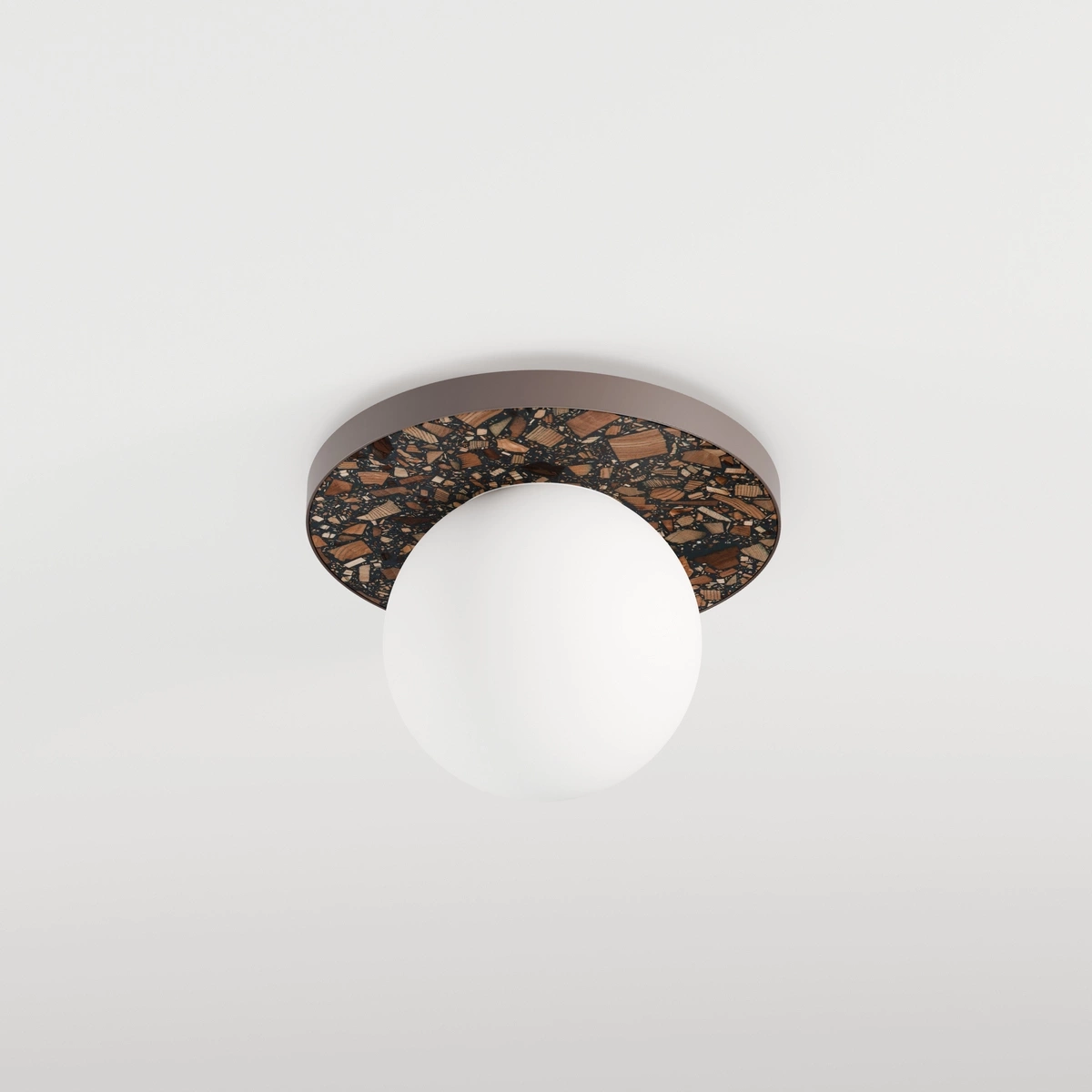 Kaspa :: Lampa sufitowa / plafon Legra okrągły śr. 30 cm ciemnobrązowa IP44