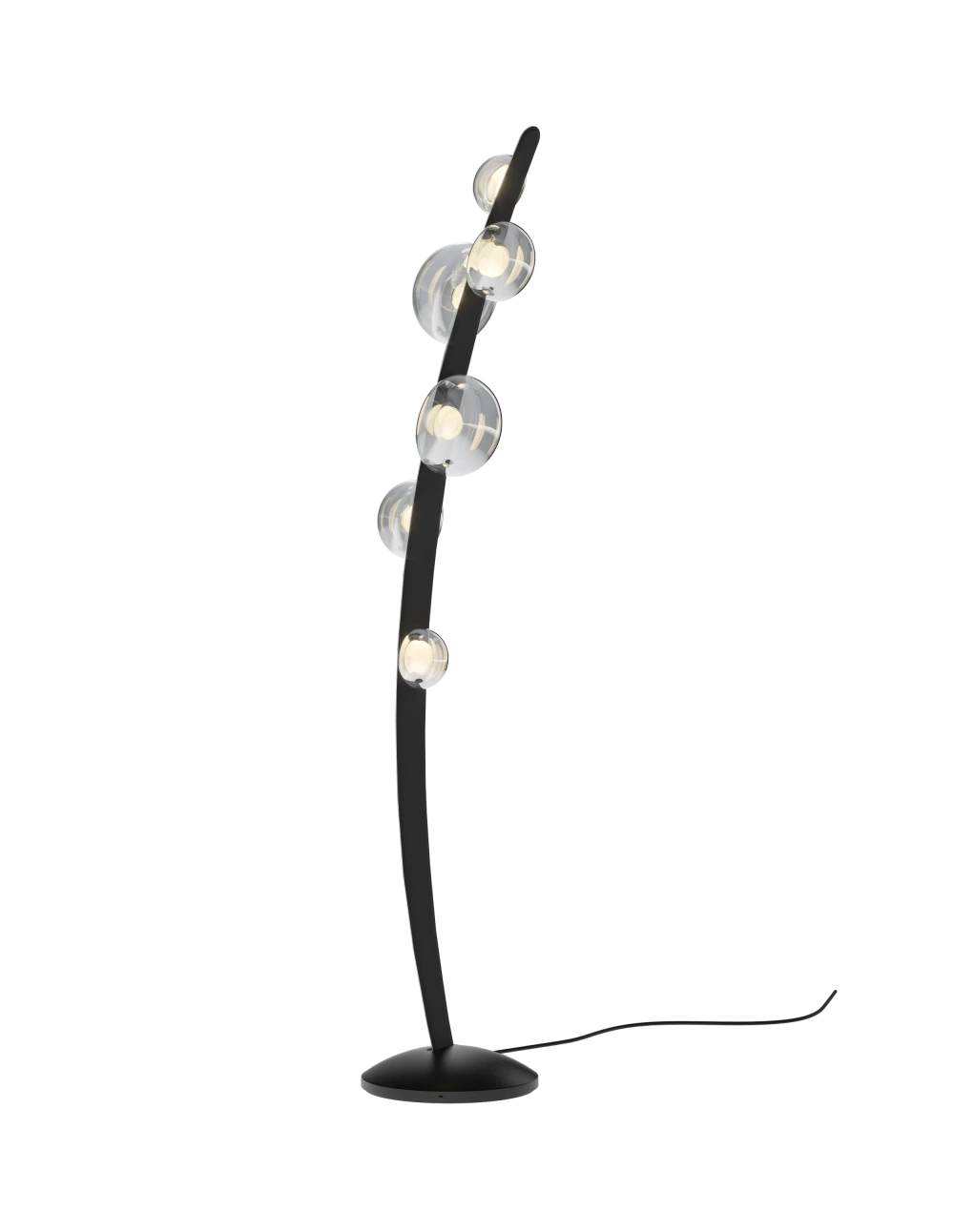 Bomma :: Dew Drops floor lamp, height 162.4 cm, black vegan leather