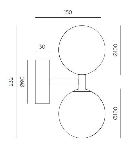 Aromas :: Lampa ścienna / kinkiet Dalt brązowy marmur złoty metal wys. 23,2 cm