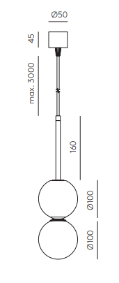 Aromas :: Lampa wisząca Dalt śr. 10 cm biało-czarna