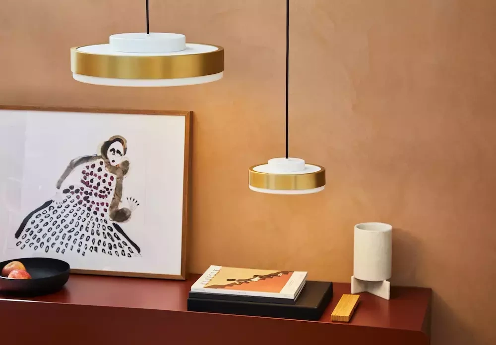 Contardi :: Hängelampe aus Metall Discus So Durchmesser 20,7 cm gold