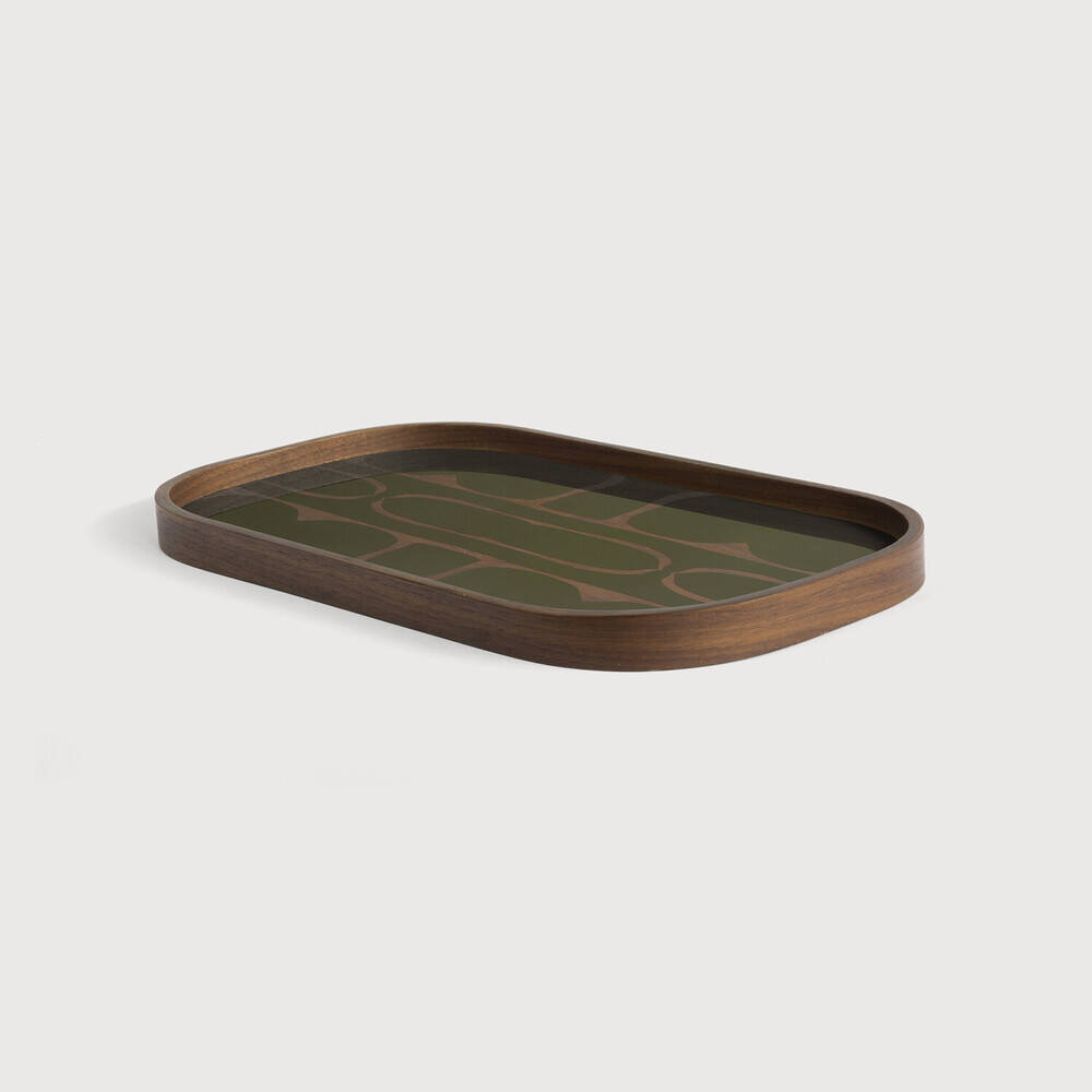 Ethnicraft :: Second Nature Tray, Dark Green, Width: 43 cm