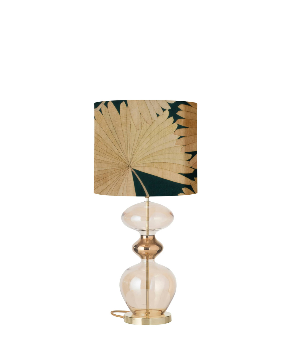 EBB & FLOW :: Futura table lamp size M golden smoke with beige-green shade