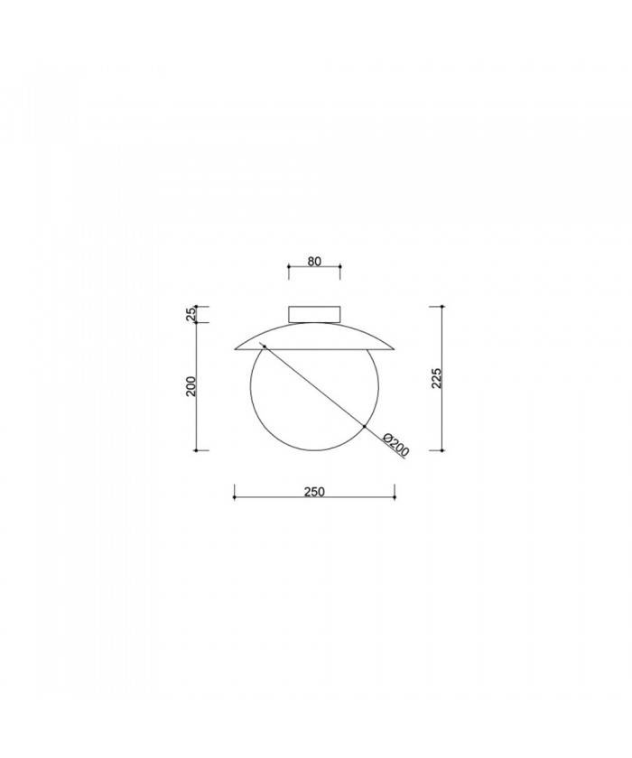 Ummo :: Kuul C ceiling lamp / ceiling lamp, burgundy, height 22.5 cm