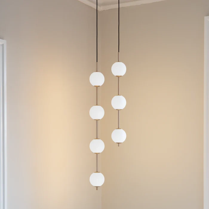 Umage :: Audrey 3 hanging/ceiling lamp, height 77.1 cm, brass, opal shade