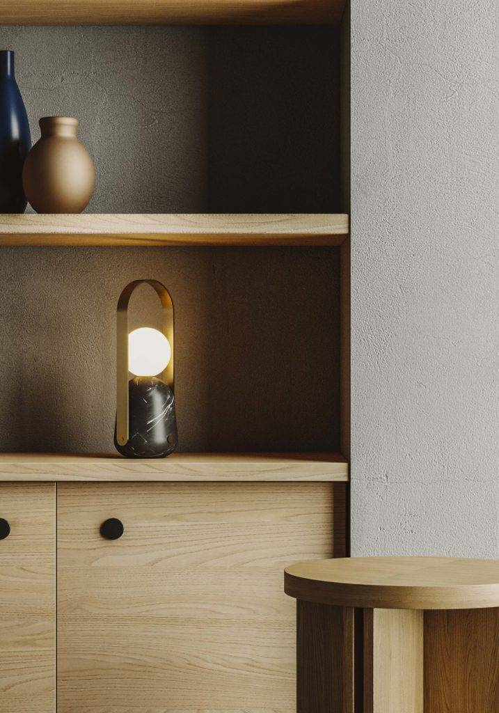 Aromas :: Tischlampe aus Metall Nano Höhe 27,2 cm schwarz