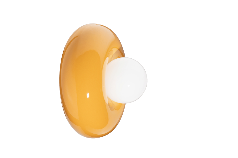 Ferroluce :: Bumbum wall lamp/sconce, diameter 25 cm, ceramic, yellow