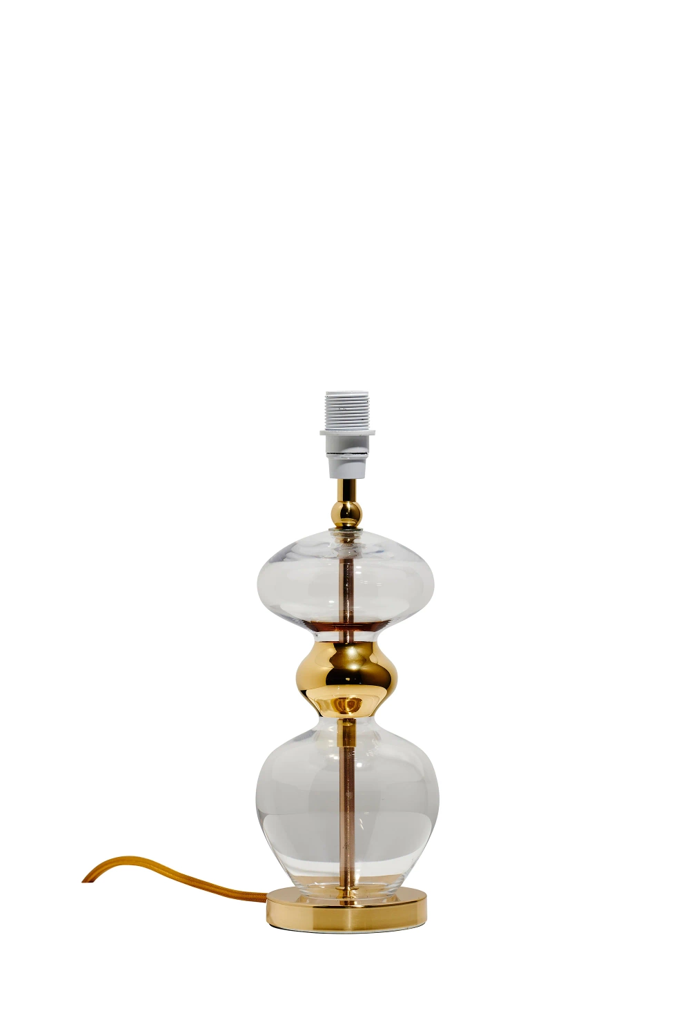 EBB & FLOW :: Futura Tischleuchte Größe S transparent gold mit grüngoldenem Schirm