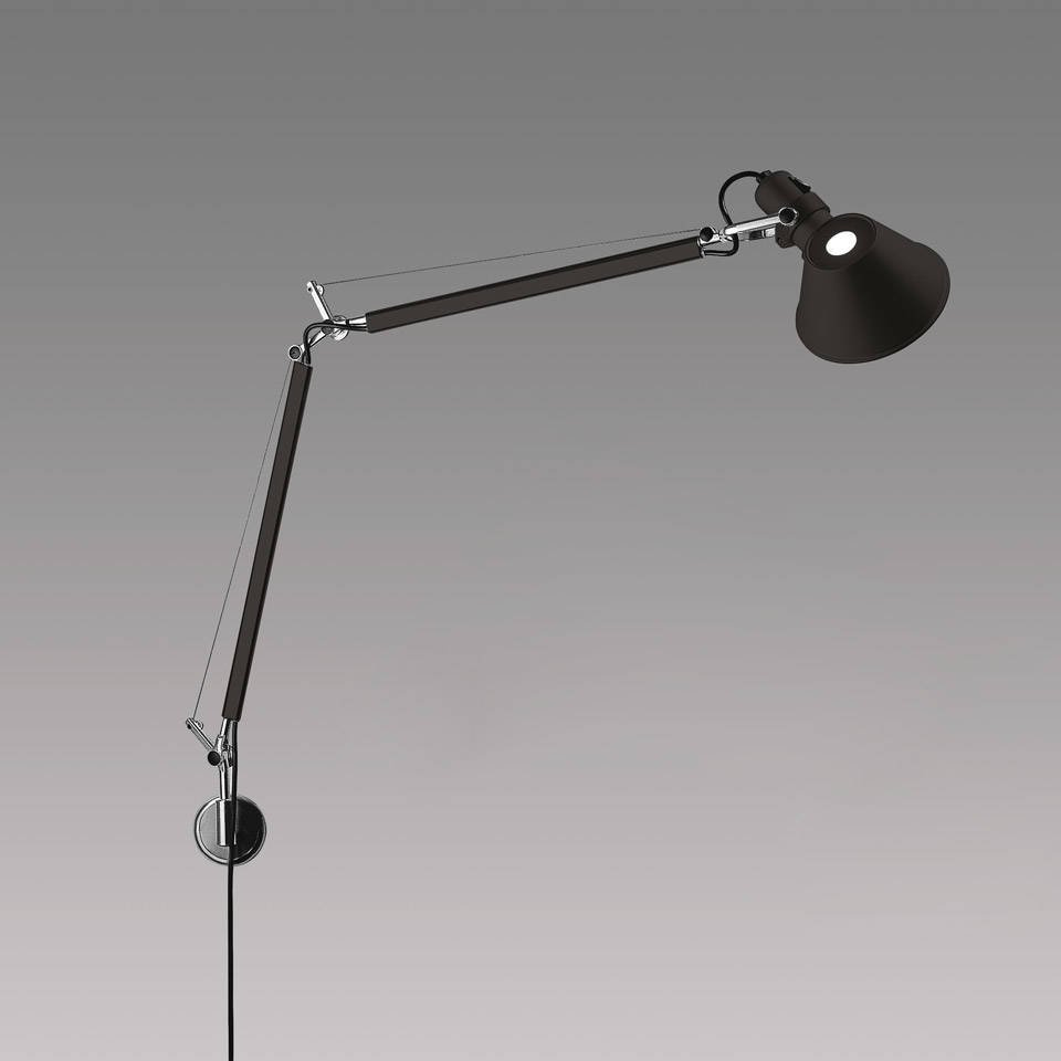 Artemide :: Lampa ścienna / kinkiet Tolomeo Mini czarny szer. 71 cm