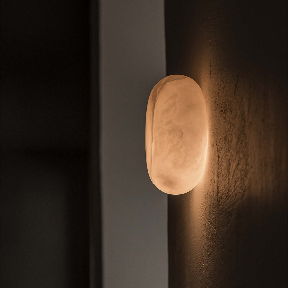 Embassy Interiors :: Lampa ścienna / Kinkiet Alkione alabaster śr. 15 cm biała