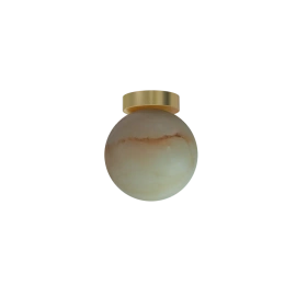 Robin :: Lampa sufitowa / plafon Royal Simple alabaster złota śr. 10 cm