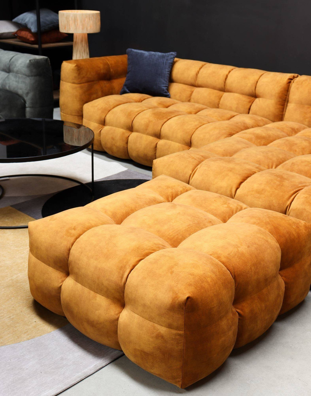 Nordic Line :: Ecksofa / Ecke gepolstert Michelle 319x68x170 cm orange