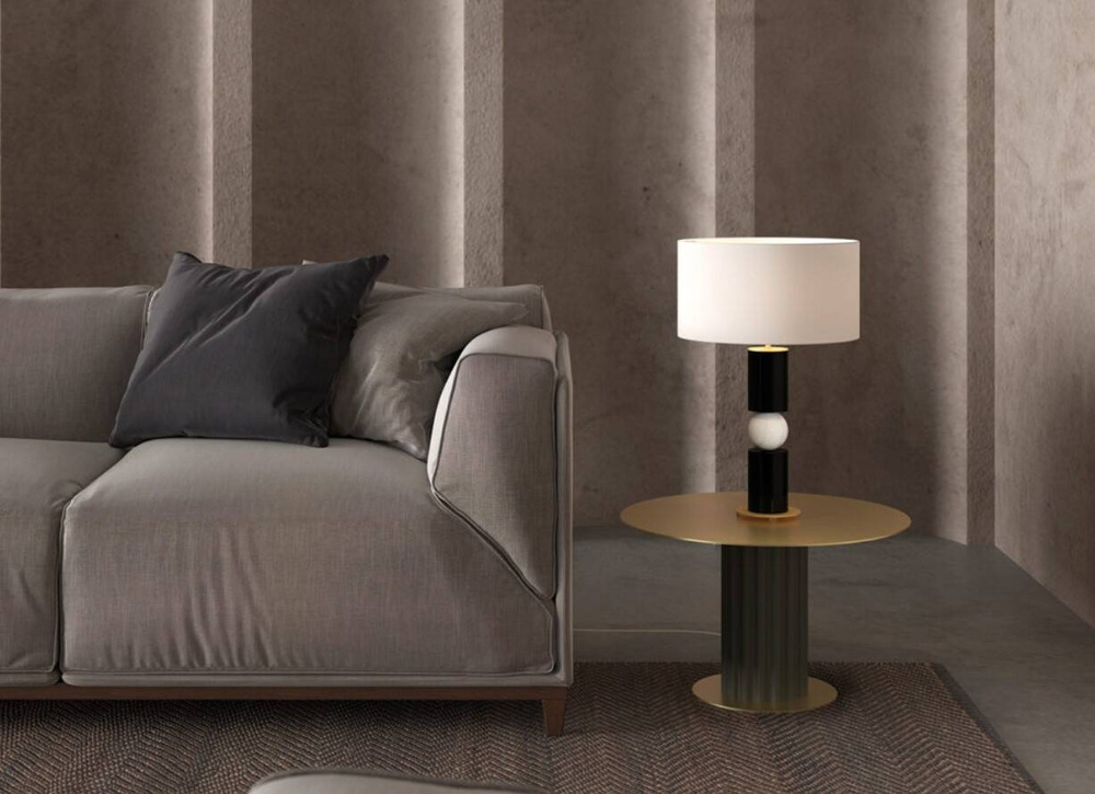 Aromas :: Lampa stołowa Alda wys. 61 cm biało-czarna