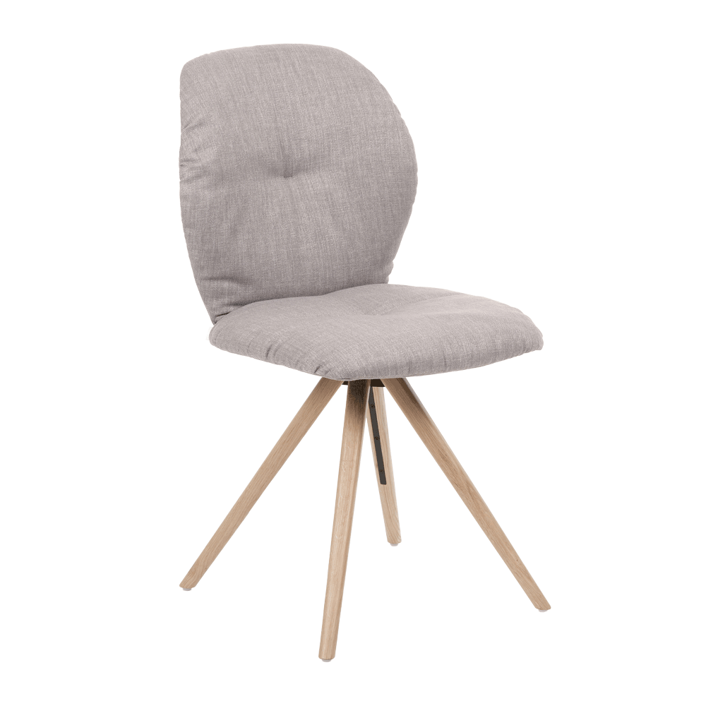 Mobitec :: Mood 90 upholstered chair, gray, width 47 cm, wooden legs