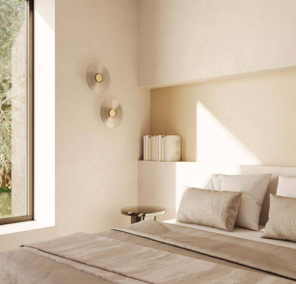 Aromas :: Glic wall lamp / sconce, diameter 30 cm, transparent-gold