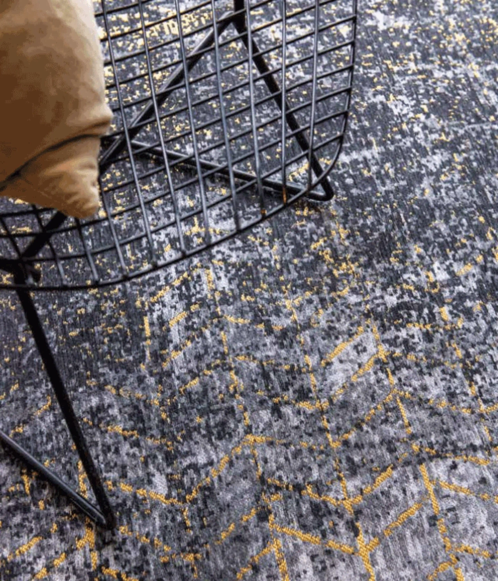Louis De Poortere :: Carpet Broadway Glitter gray-orange easy clean 170x240 cm
