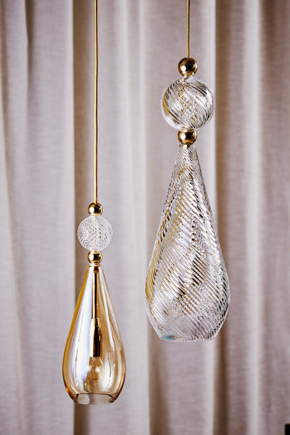 EBB & FLOW :: Smykke Hanging Lamp ?12.5cm crystal/gold
