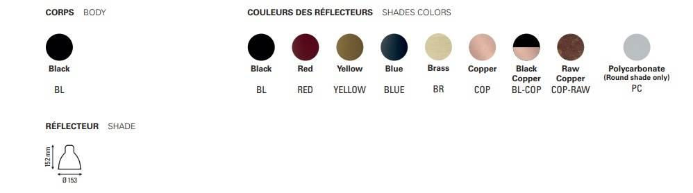 DCW:: Lampe Gras N°122 & N°122 SW schwarze Wandleuchte, Durchmesser 15,3 cm