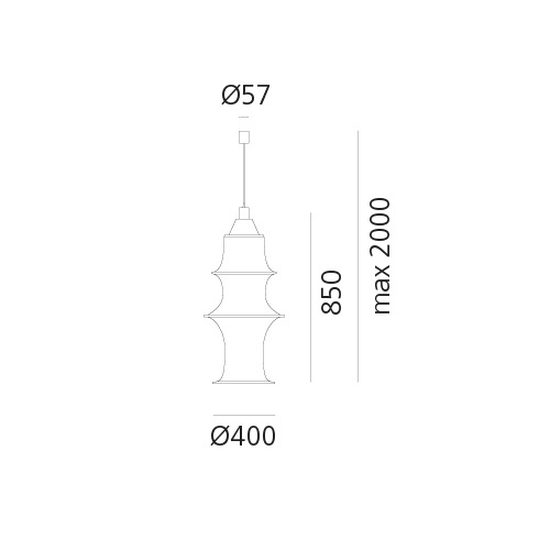 Artemide :: Lampa wisząca Falkland wys. 85 cm biała