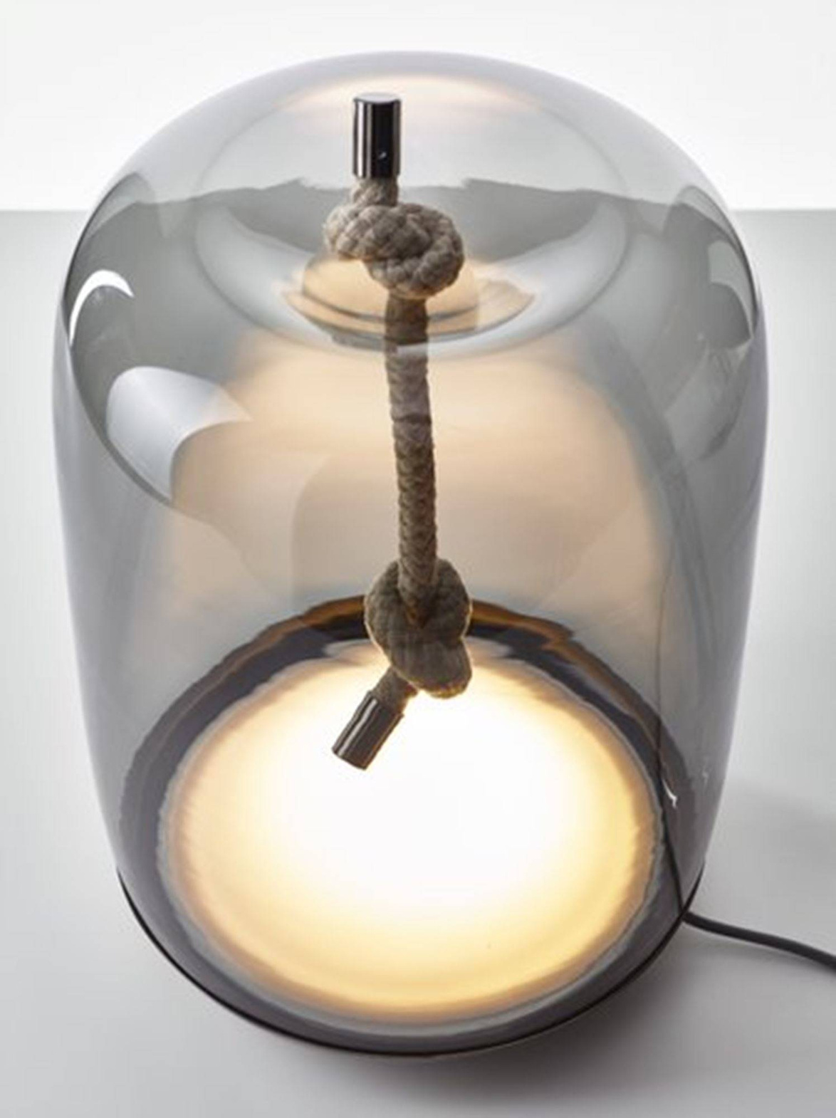 Brokis :: Tischlampe aus Glas Knot Cilindro Table Höhe 42 cm schwarz