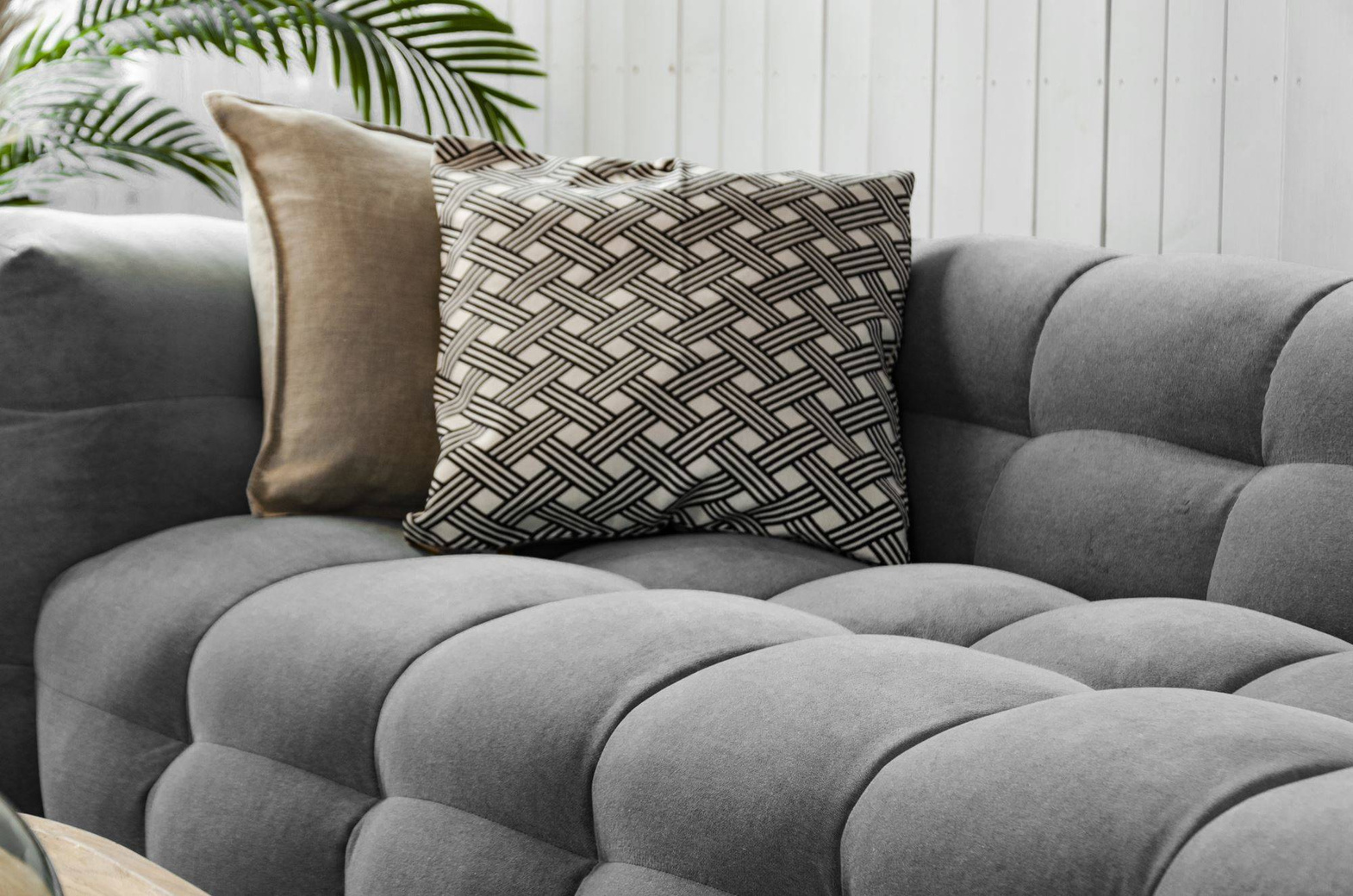 Nordic Line :: Upholstered sofa Michelle 3-seater Gray 236x68x105 cm