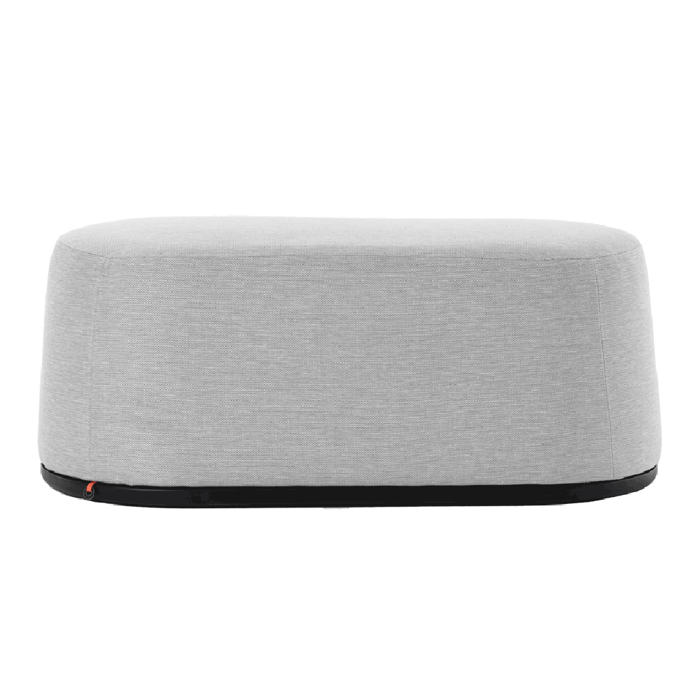 Mobitec :: Bolero gray upholstered 2-seater bench/pouffe with wooden base, width 111 cm