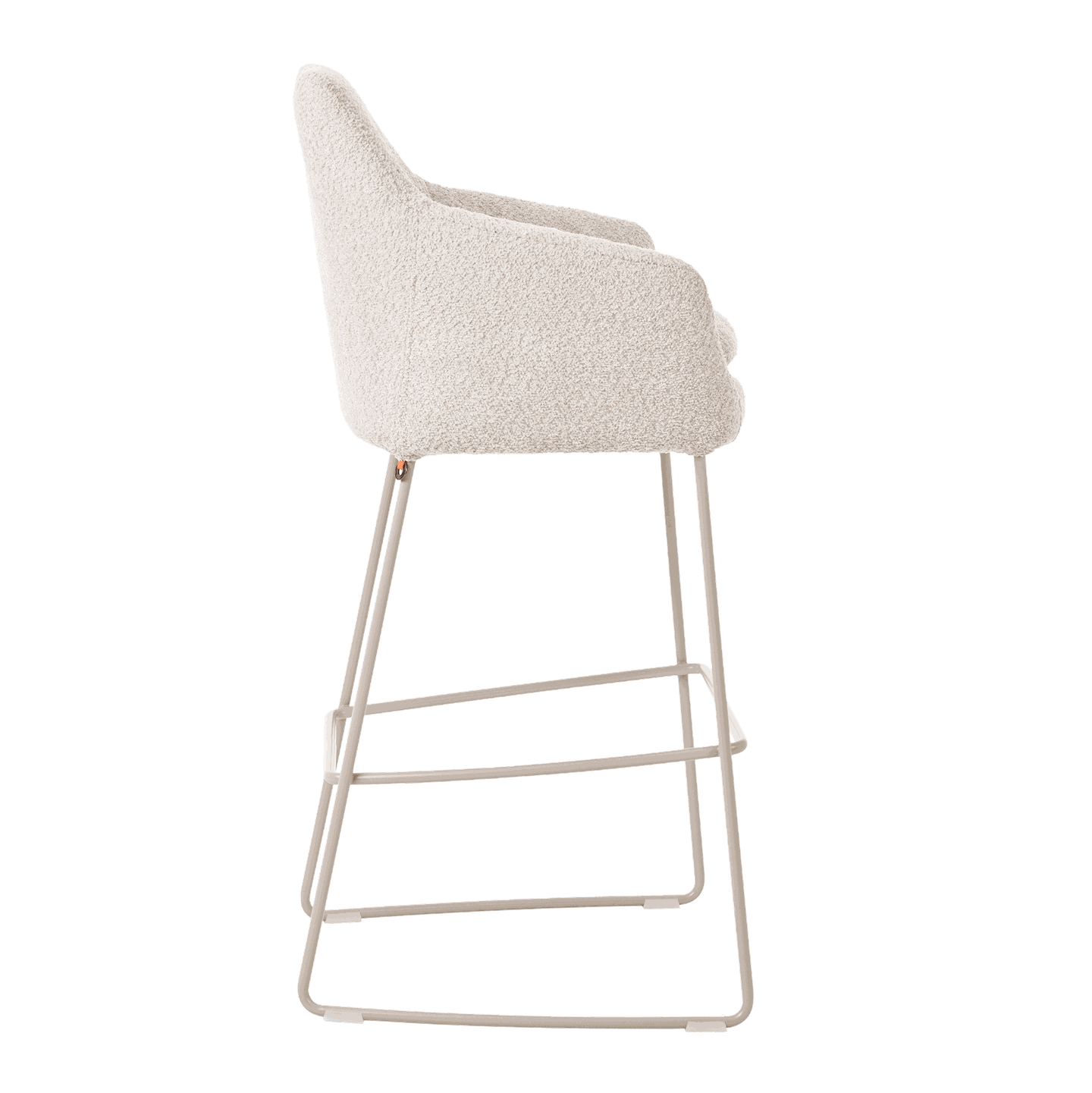 Mobitec :: Saga C14 upholstered bar stool / stool, height 114 cm, gray, with armrests, metal legs