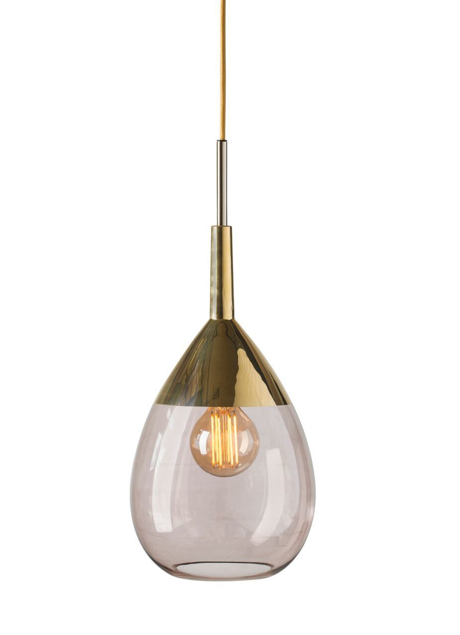 EBB & FLOW :: Lampa wisząca Lute obsydian-złota śr. 22 cm