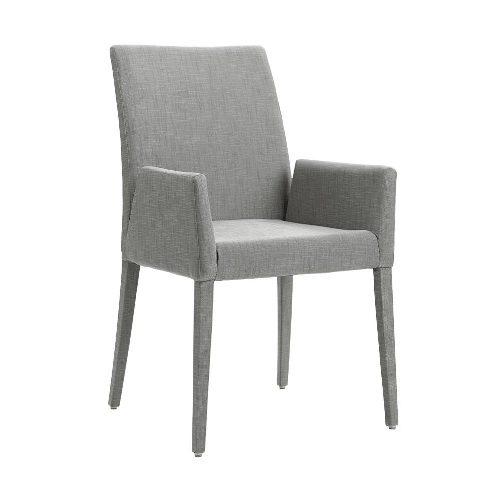 Mobitec :: Slim C08 upholstered chair, gray, with armrests, width 57 cm