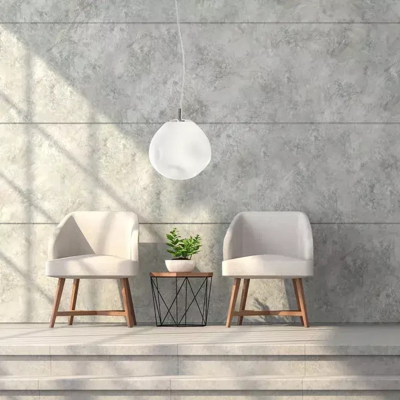 Kaspa :: Lampa wisząca Cloe srebrno-biała śr. 40 cm