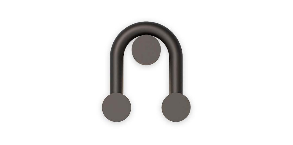 Robin :: Rigoberta Indirect Super Curved black wall lamp, width 24 cm