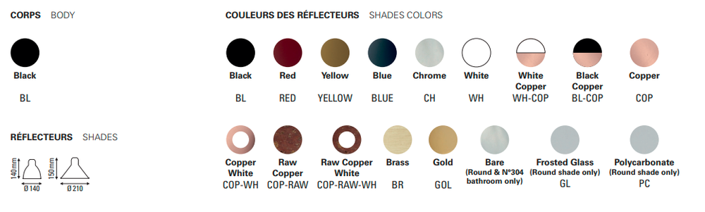 DCW:: Lampe Gras N°304 wall/ceiling lamp black size L