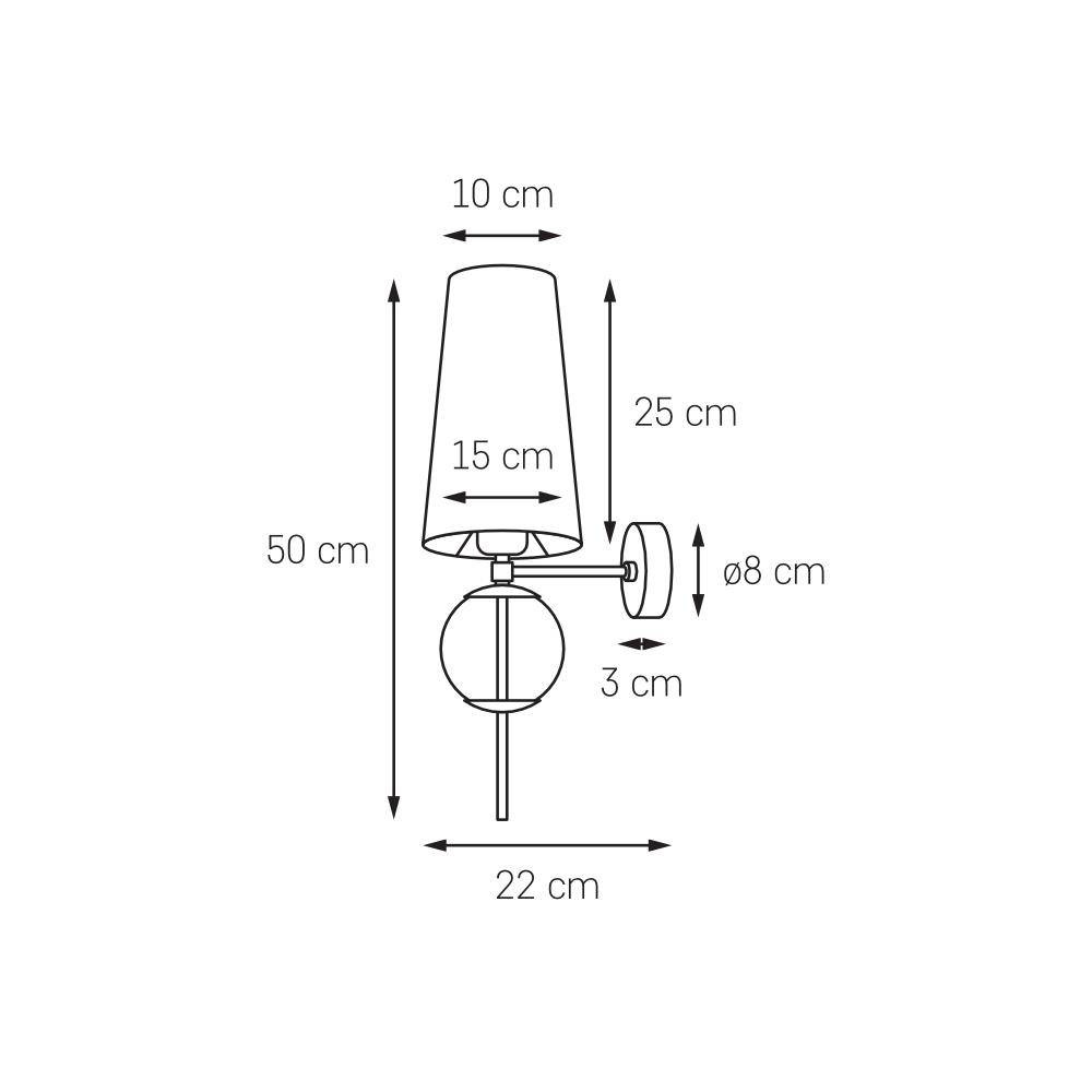 Kaspa :: Wandlampe aus Glas Coco Höhe 50 cm schwarz